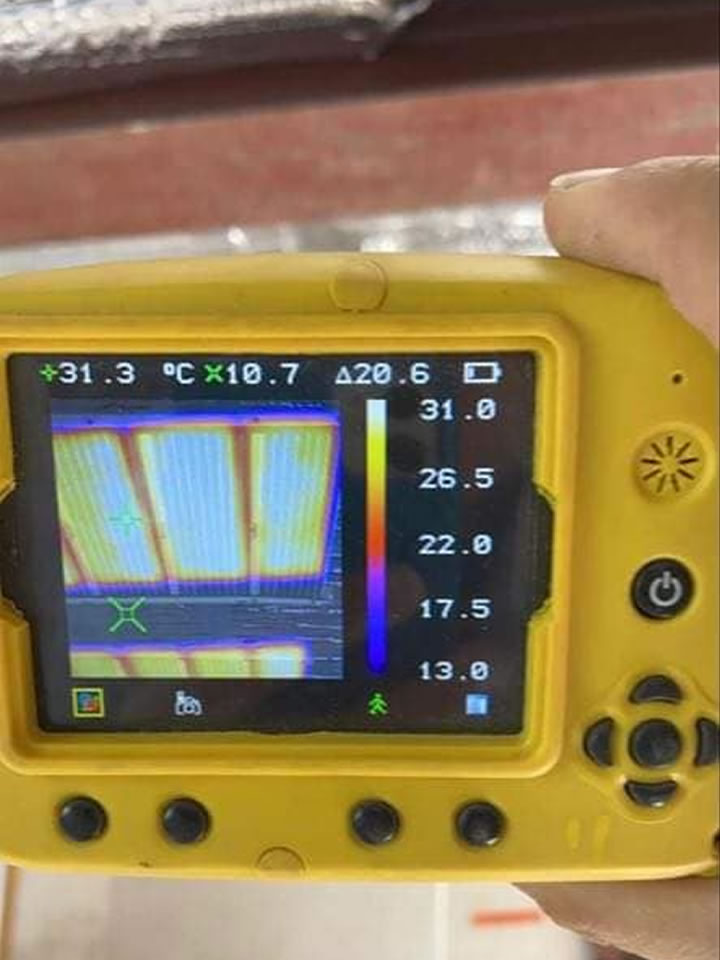 test camera thermique plafond chauffant rayonnant